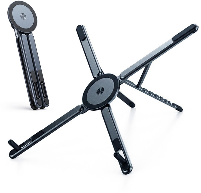 나인비 휴대용 노트북 거치대 접이식 스탠드, 1개, 다크그레이