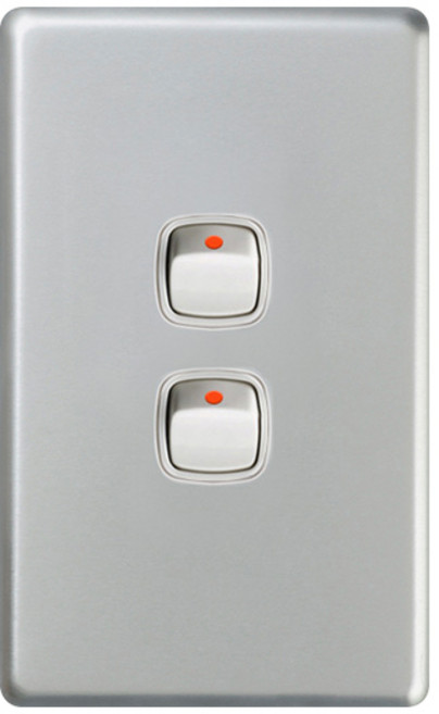 르그랑 엑셀 실버) 스위치2구 + 국내전용피스, 1개