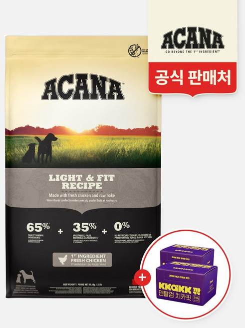 아카나 라이트 앤 피트 11.4kg+깎 치카핏 덴탈껌 30개입X2개, 1개, 11.4kg, 닭