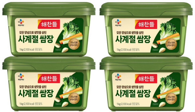 해찬들 사계절 쌈장, 1kg, 4개