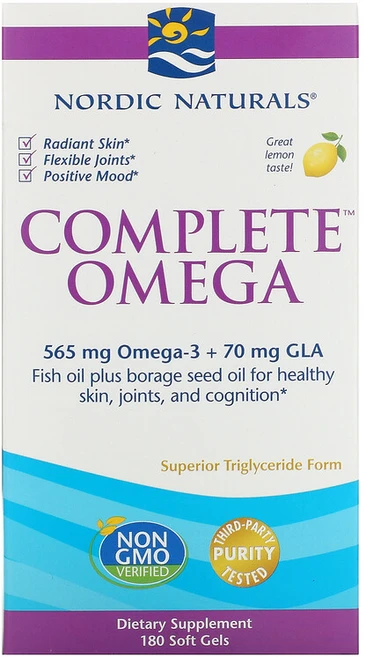 노르딕내추럴스 컴플리트 오메가 565 mg 레몬 180 소프트젤, 1개, 180정 - 쿠팡