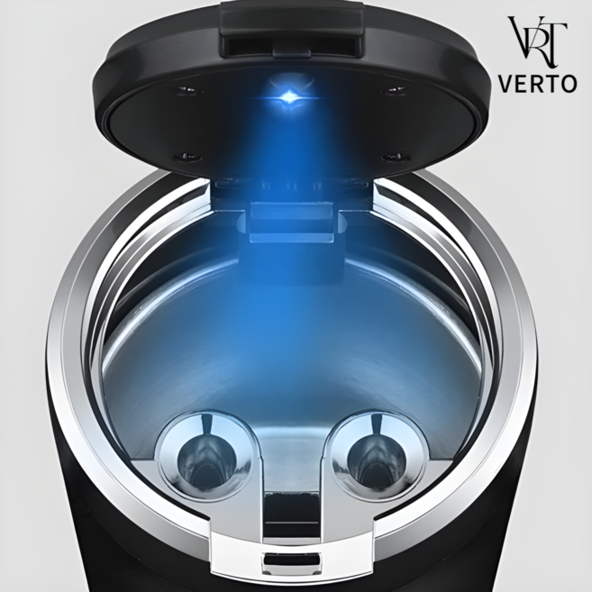 베르토 차량용 재떨이 원터치 LED 미니 쓰레기통 실버, 1개