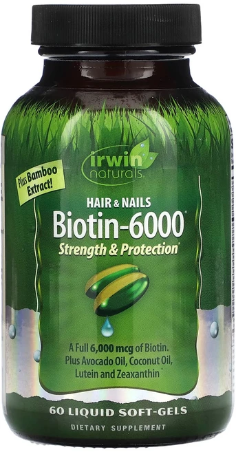 Irwin Naturals 비오틴-6000 액상 소프트젤 60정, IrwinNaturals비오틴6000액상소프트젤60정, 1개 - 쿠팡