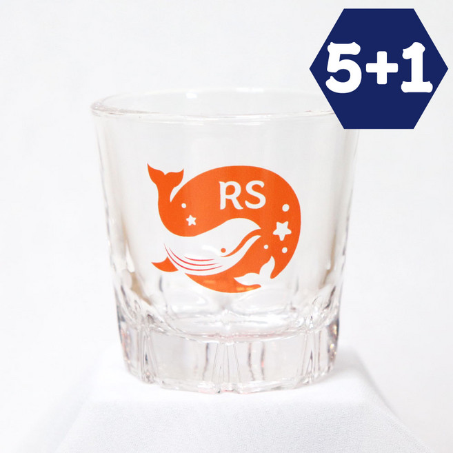 5+1 소주잔 주문제작 각인 술잔 커스텀 유리컵 소량인쇄 모임 퇴사 집들이 술집 개업선물, 1개, 대선B_오렌지