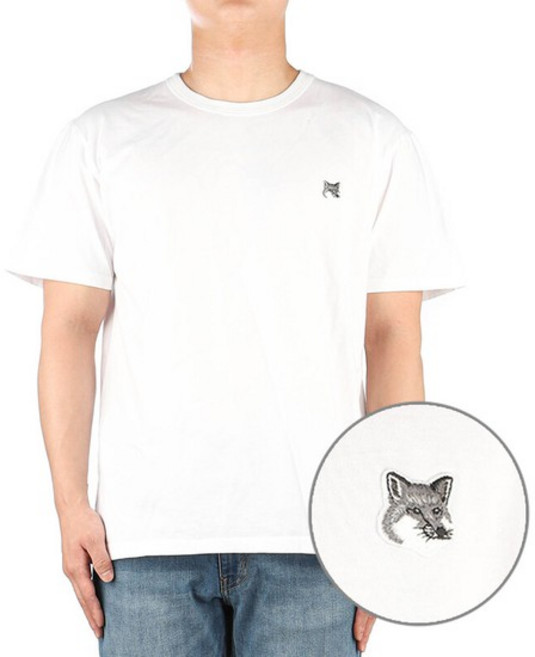 [명품]메종키츠네 23FW GM00118KJ0008 WHITE 남성 폭스헤드 반팔 티셔츠 GM00118KJ0008WHITE05