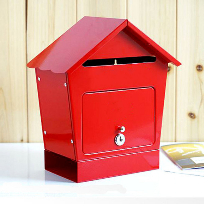 원진엘앤비 국산 고급철판 분체도장 실크인쇄 철재하우스 우편함, 레드 인쇄없이