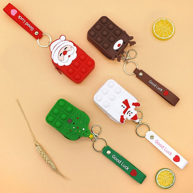 동전지갑 크리스마스 푸쉬팝 선물 팝잇 키링