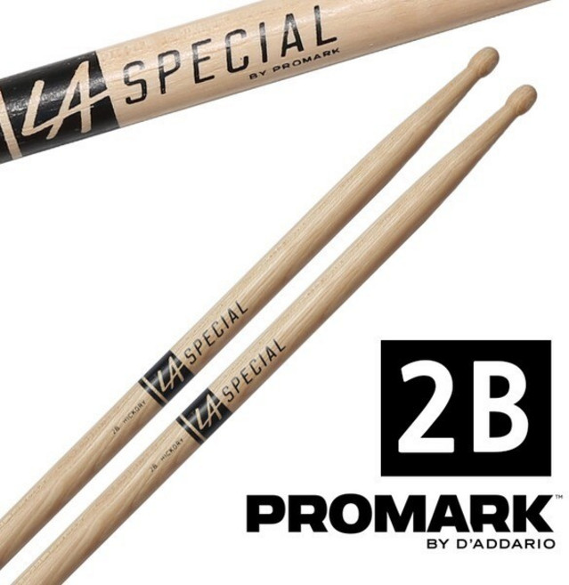 프로마크 미국산 드럼스틱 LA스페셜 2B 우드팁 LA2BW (1쌍), 1개, 내추럴