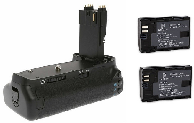 캐논 BG-E9 호환 배터리그립+LP-E6 호환배터리 2개 EOS 60D, BG-E9 호환그립+LP-E6 호환배터리 2개, 1개
