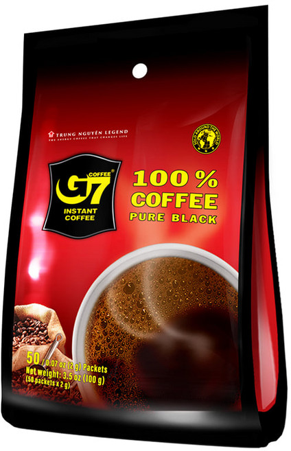 베트남 G7 퓨어 블랙 인스턴트 커피 50개입, 2g, 1개