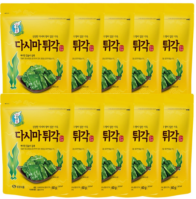 지도표 성경김 다시마 튀각 60g x 10개, 1개