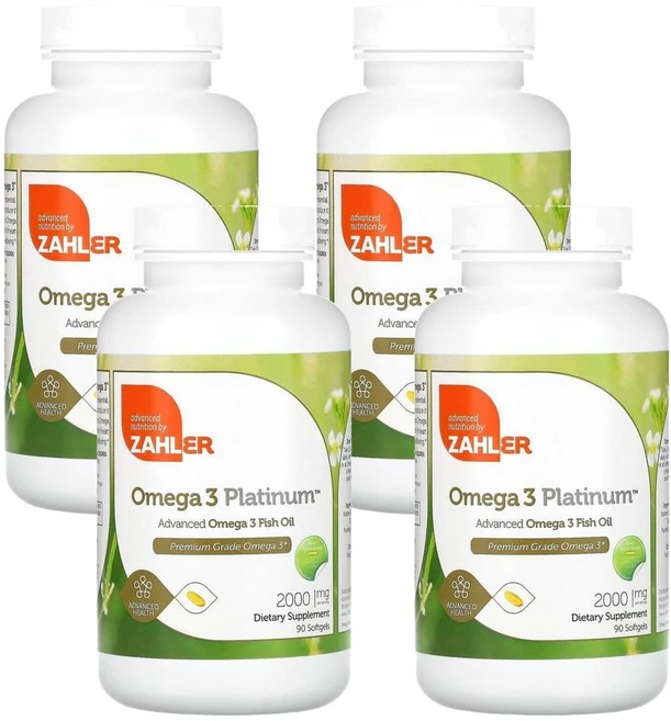 잘러 오메가 3 플래티넘 어드밴스드 오메가 3 피쉬오일 1000mg 소프트젤, 90정, 4개 - 쿠팡