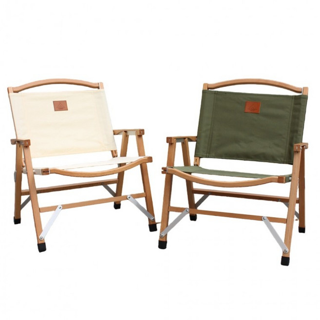 자미로운 우드 플랫 체어 캠핑의자 캠핑체어, 1개, 카키