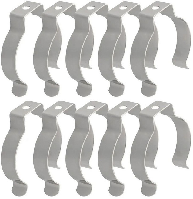 10PCS 고정 클립 테리 파이프 기본 T8 스프링 T10 도구 홀더 듀티 32MM 램프 튜브 헤비 클램프 직경 25MM, [01] T8 29.8mm, 1개