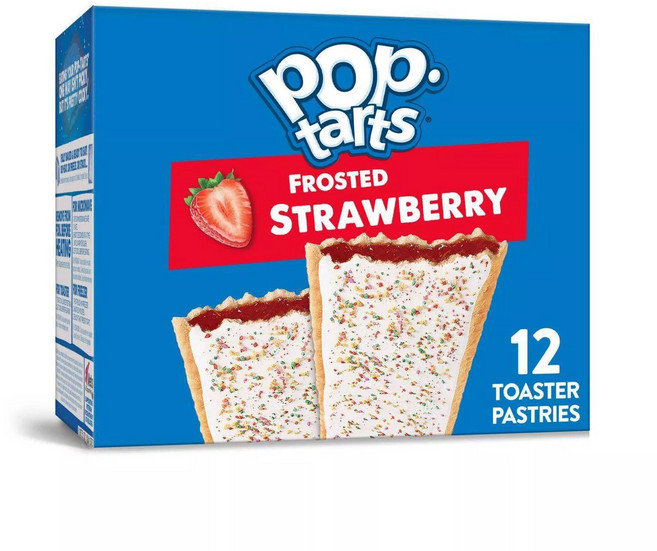 [미국 직배송]켈로그 팝 타르트 스트로베리 페스트리 8개 12개 12개 Pop-Tarts Frosted Strawberry Toaster Pastries, 576g, 1개