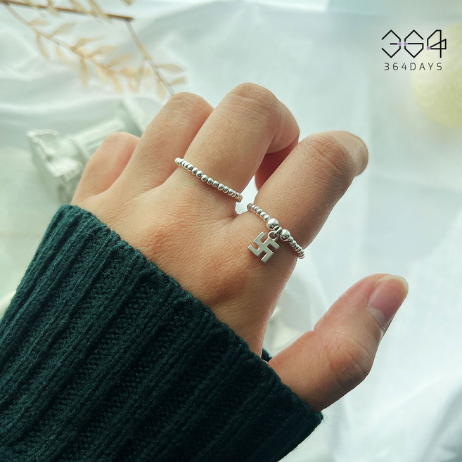 364days 925실버 불교 만자반지 만자 펜던트 2mm은볼 데일리 은볼반지 석가탄신일 부처님오신날 기념반지 반지사이즈 선택가능