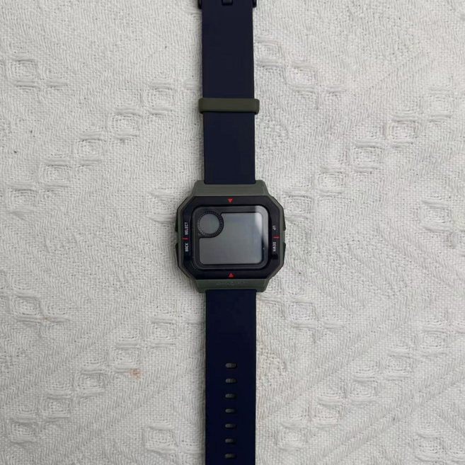 아마즈핏 네오 스마트워치 남성용 수면 추적 실시간 심박수 모니터 STN 디스플레이 5ATM 방수 스포츠 시계, 01 Silicone Strap, 02 NEO Green 95New