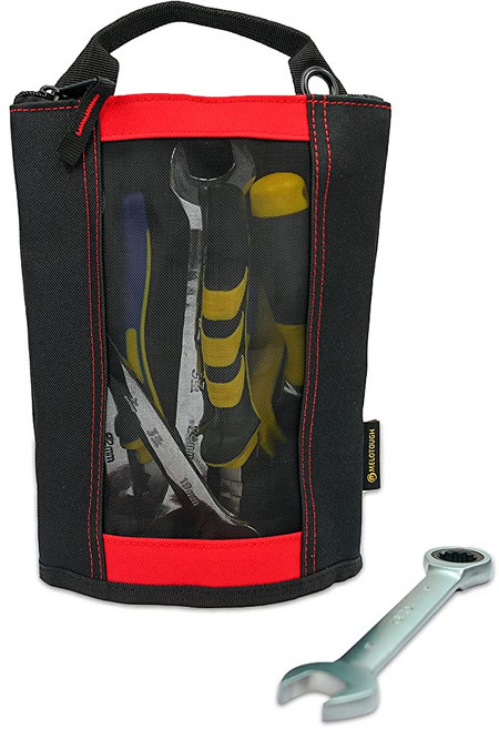 MELOTOUGH 패스너 백 다용도 캔버스 지퍼 공구 가방 내구성 강화 메쉬 창 걸이용 고리, 1개