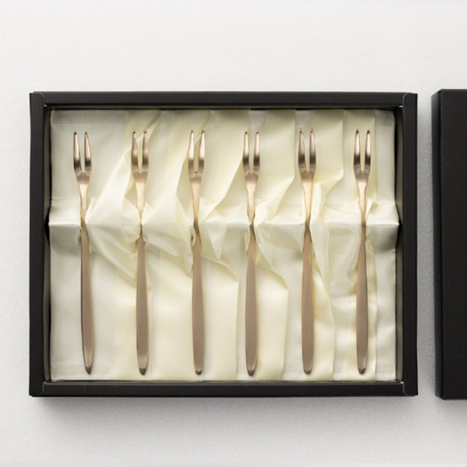 선물용 놋결 방짜유기 티스푼 티포크 디저트 커트러리 6P +포장박스, 1세트, 티포크 6개, 없음, 없음