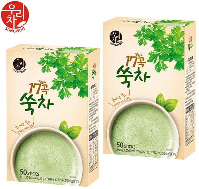 우리차 17곡쑥차, 17g, 50개입, 2개