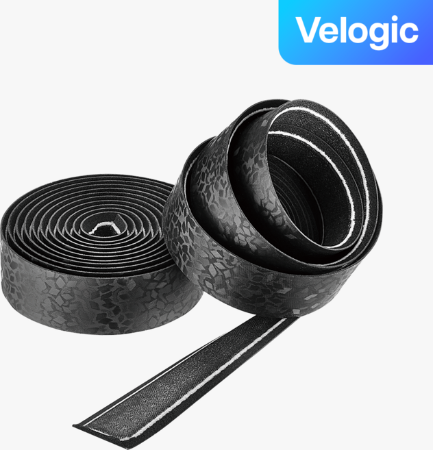 시클로베이션 프리미엄 레더 터치 블랙 다이아몬드 자전거 핸들바 테이프, 1개