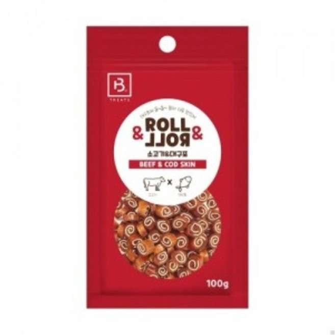 브리더랩 롤롤 대구포 강아지 져키간식, 6개, 100g, 소고기