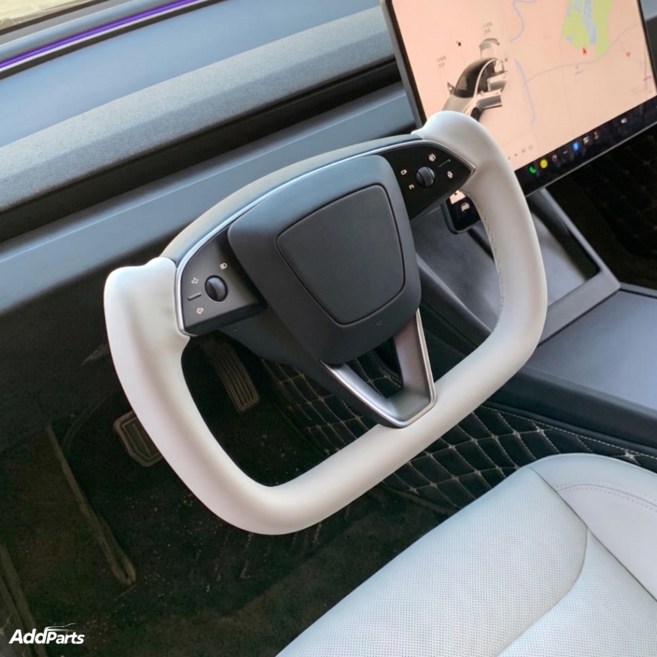 에드파츠 테슬라 모델Y 주니퍼 요크핸들 350mm, 화이트