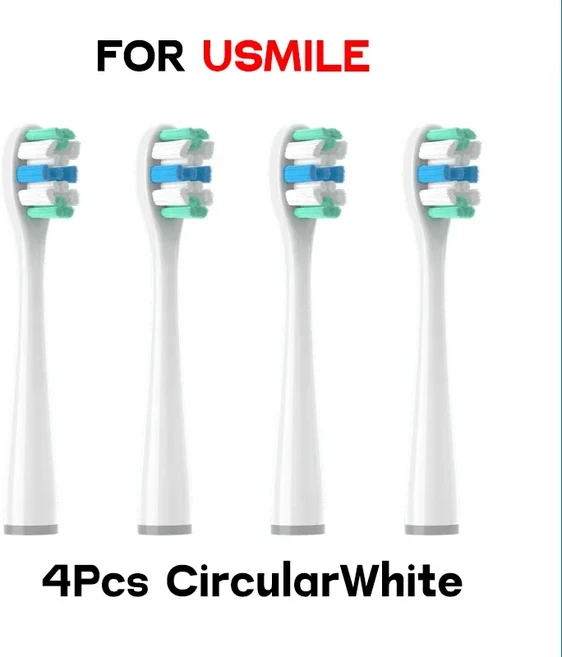 Usmile 브랜드 전동 칫솔의 모든 모델에 적합한 헤드 독립 진공 포장, 05 4pcs White