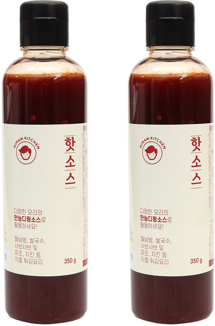 미남키친 한국인 입맛에 맞는 계속 땡기는 요리 파트너 매운맛 핫소스 2개 1세트, 350g