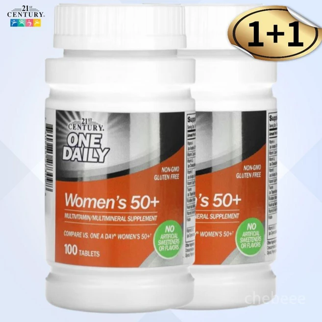 21세기센츄리 원 데일리 50세 이상 여성 멀티비타민 멀티미네랄 100정, 2팩 - 쿠팡