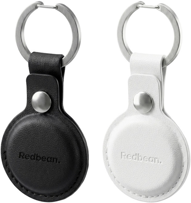 레드빈 태그오 에어태그 케이스 홀더 레더 가죽 케이스 키링 RDH5TA, 블랙, 1개
