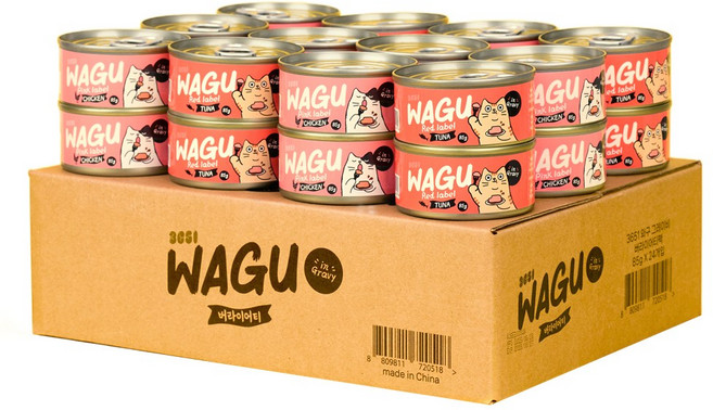 3651 와구 고양이 간식캔, 24개, 85g, 버라이어티