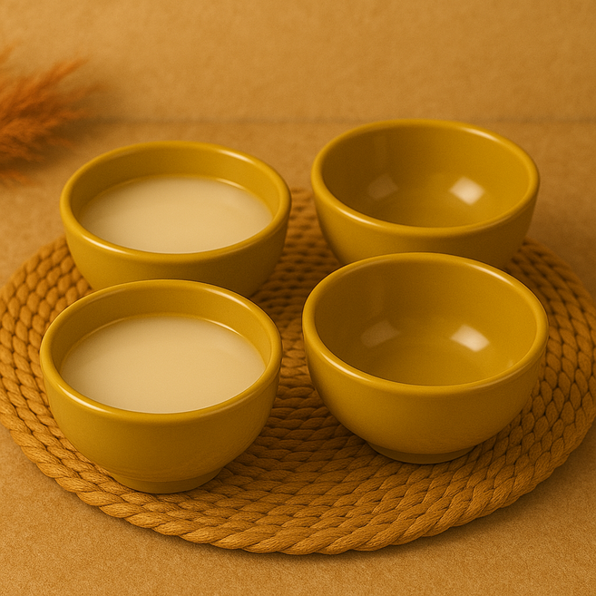 VIONE 동동주 막걸리 잔 세트, 1세트, 01 막걸리 잔(4개), 황토