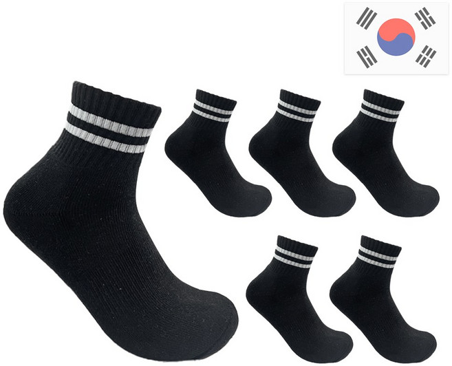 비바슈슈 여성용 쿠션감 폭발하는 진짜 스포츠 스트라이프 단목 양말 6켤레