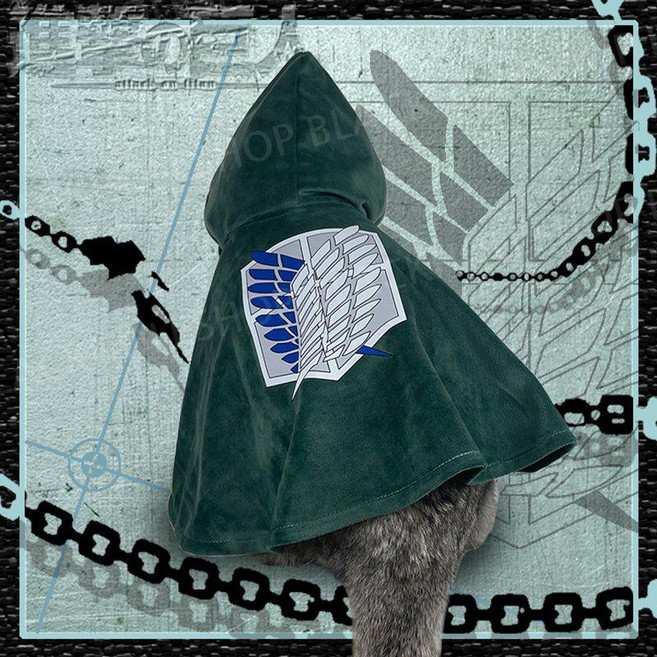 비브랜드 진격의거인 강아지 조사병단 고양이 옷 망토 코스튬 코스프레 호환, A, 1개