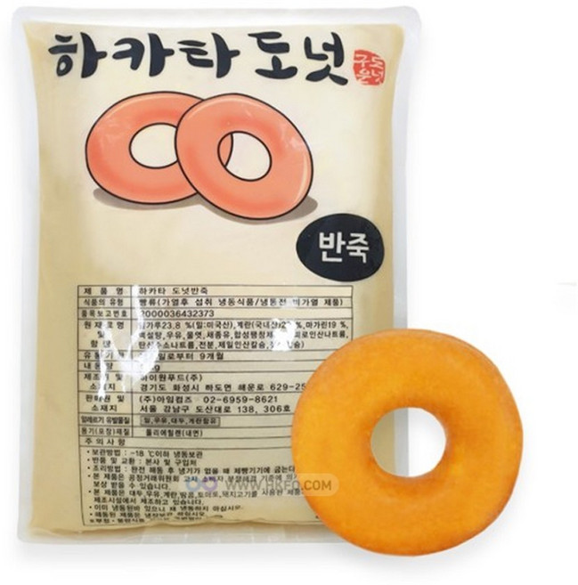플레인 하카타 도넛 반죽 3kg x 6봉 1세트 HACCP 해썹 인증, 6개