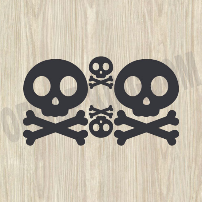 오피스왕국 해골 그래픽 스티커, 다크그레이