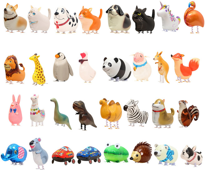 이벤트홀릭 산책풍선 2개 세트 헬륨 충전 가능 걸어다니는 놀이동산 산보 풍선, 1세트, 00.헬륨 완제품(2개 배송메세지 기재)