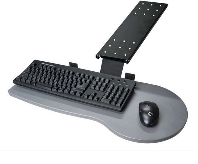 스킬디자인 키보드받침대 회전식 마우스판 일체형 거치대 트레이, 메탈, 1개