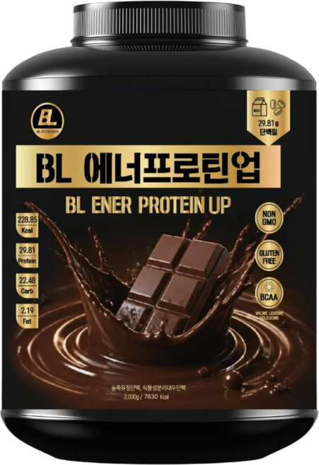 비엘에너프로틴 업 2kg단백질 보충제 웨이 프로틴 단백질 초코맛, 2kg, 1개