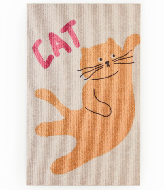 고양이 스크래쳐 부착식 고양이 스크레쳐 벽에 붙이는 스크래쳐 고양이 벽 스크래쳐 고양이 카페트, 1개, YELLOW CAT