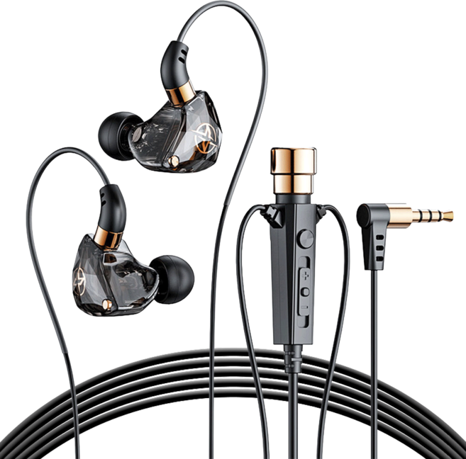 3미터 이온 마이크 게이밍 유선 이어폰 3.5mm, 블랙, 3M