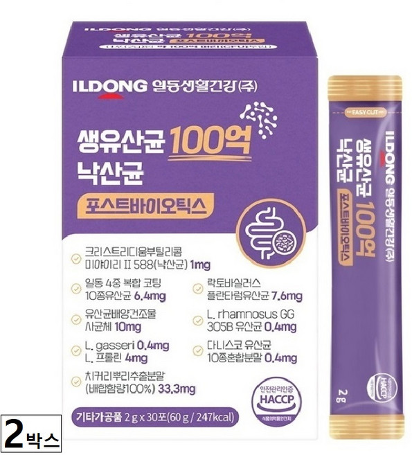 일동생활건강 생유산균 100억 낙산균 포스트바이오틱스 2g, 60g, 60개