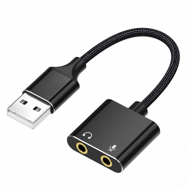 USB 轉 3.5mm 音訊轉接器 電腦耳機麥克風外接音效卡, 1個, 通用