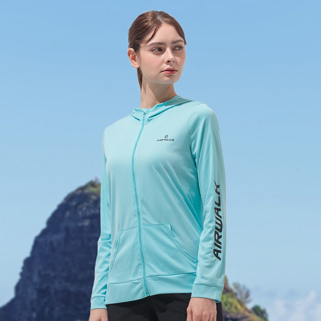 에어워크서프 베이직 여성래쉬가드 후드집업