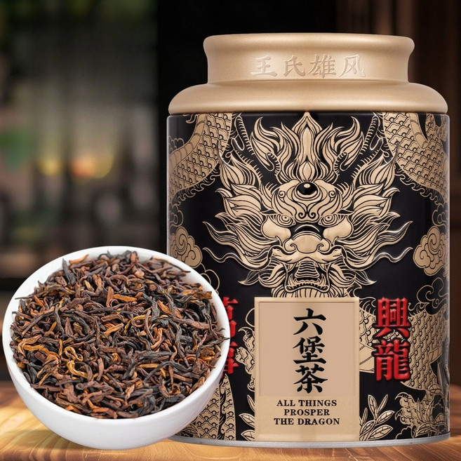 왕씨웅풍 육보차 오주 광서 특산 흑차 13년 숙성 금화 숙차 빈랑향 500g, 1세트