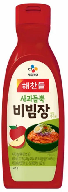 해찬들 사과듬뿍 비빔장, 470g, 5개