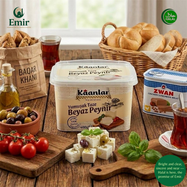 .Halal Certified Turkish Kanlar Beyaz Peynir (Soft White Cheese Feta Style) 할랄 터키산 카안라르 베야즈 페이니르 소프트, 3개, 400g