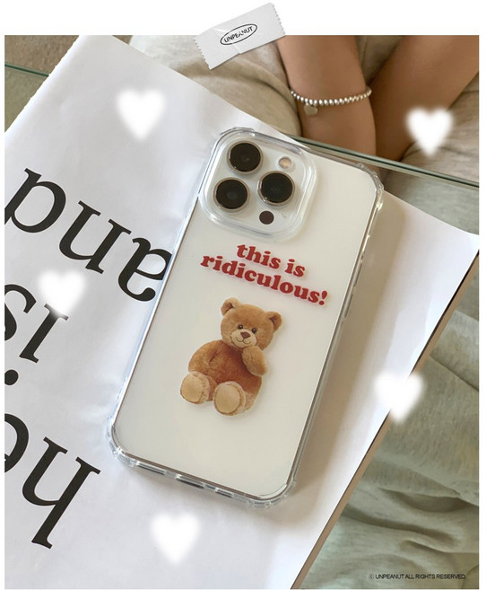 언피넛 곰돌이 에어가드 투명 젤리케이스