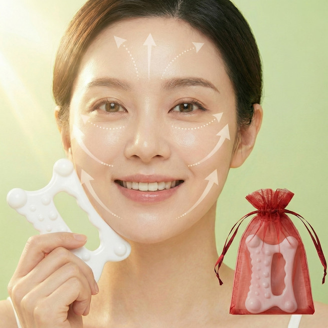 또르르 괄사 얼굴 바디 페이스 윤곽 마사지기, 림프, 2개